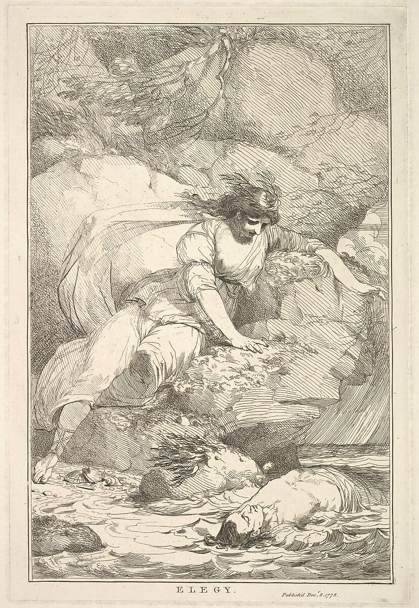 Elegy, from "Fifteen Etchings Dedicated to Sir Joshua Reynolds", Designed, etched and published by John Hamilton Mortimer (British, Eastbourne 1740–1779 London), Etching 