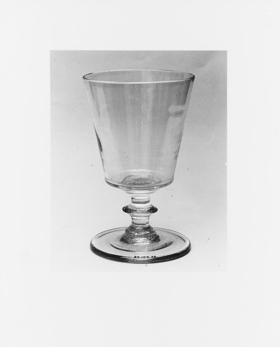 Goblet, Free-blown lead glass, American 