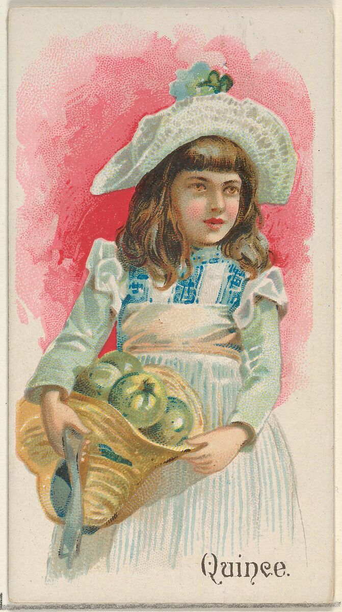 Quince, from the Fruits series (N12) for Allen & Ginter Cigarettes Brands, Issued by Allen &amp; Ginter (American, Richmond, Virginia), Commercial color lithograph 