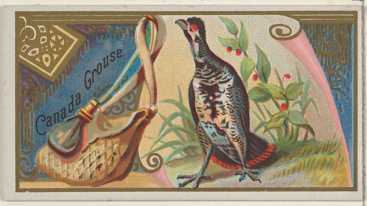 Canada Grouse, from the Game Birds series (N13) for Allen & Ginter Cigarettes Brands, Issued by Allen &amp; Ginter (American, Richmond, Virginia), Commercial color lithograph 