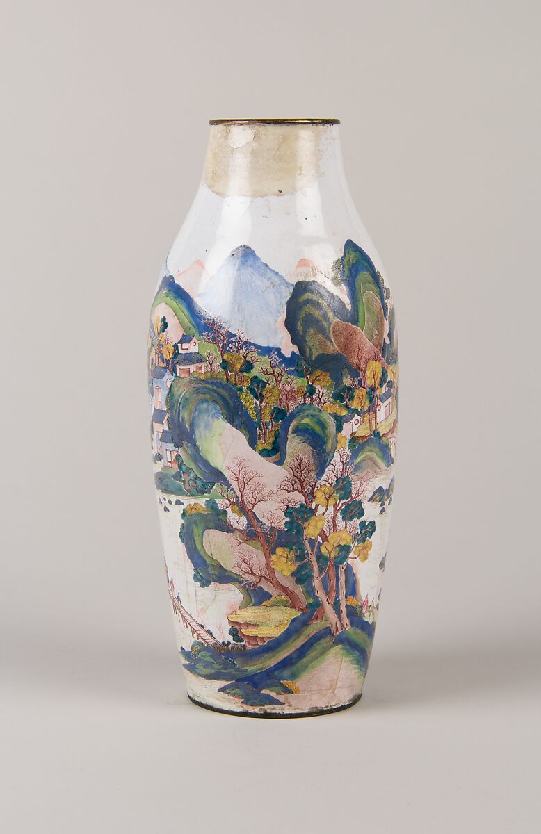 Vase, Enamel on copper, China