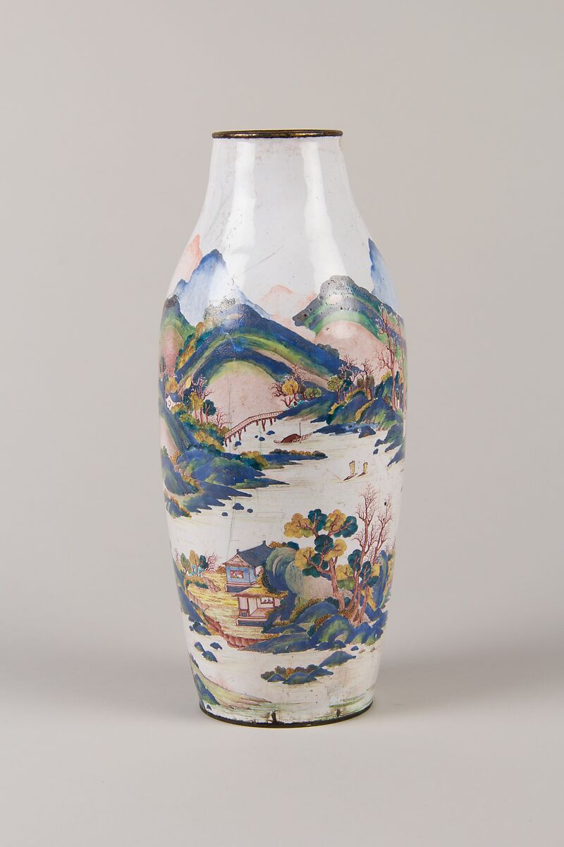 Vase, Enamel on copper, China