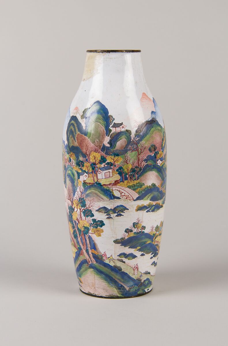 Vase, Enamel on copper, China 