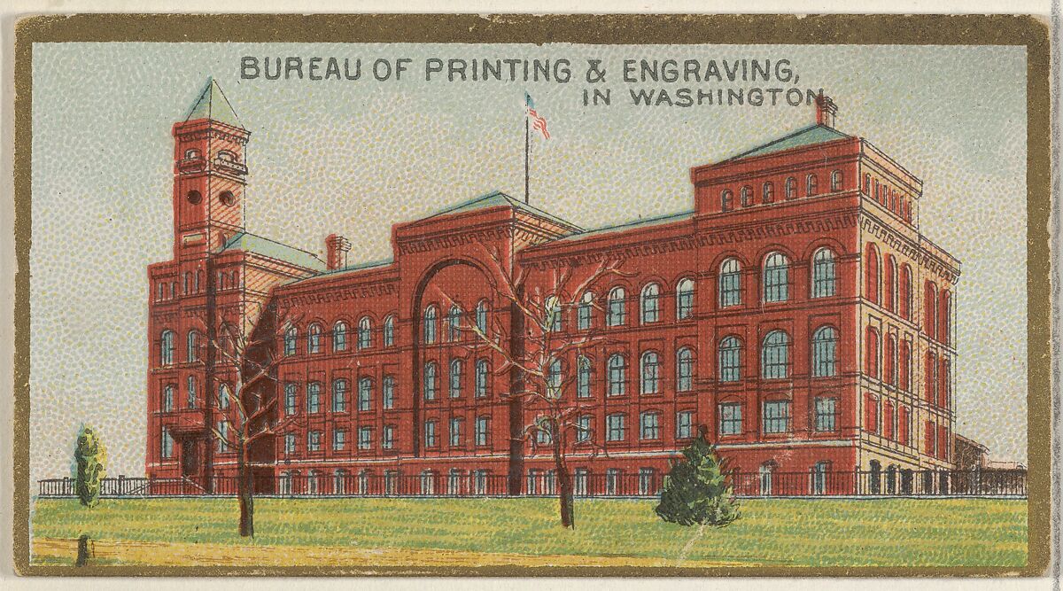 Bureau of Printing & Engraving in Washington, from the General Government and State Capitol Buildings series (N14) for Allen & Ginter Cigarettes Brands, Issued by Allen &amp; Ginter (American, Richmond, Virginia), Commercial color lithograph 