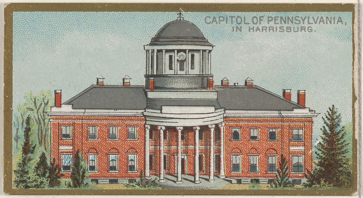 Capitol of Pennsylvania in Harrisburg, from the General Government and State Capitol Buildings series (N14) for Allen & Ginter Cigarettes Brands, Issued by Allen &amp; Ginter (American, Richmond, Virginia), Commercial color lithograph 