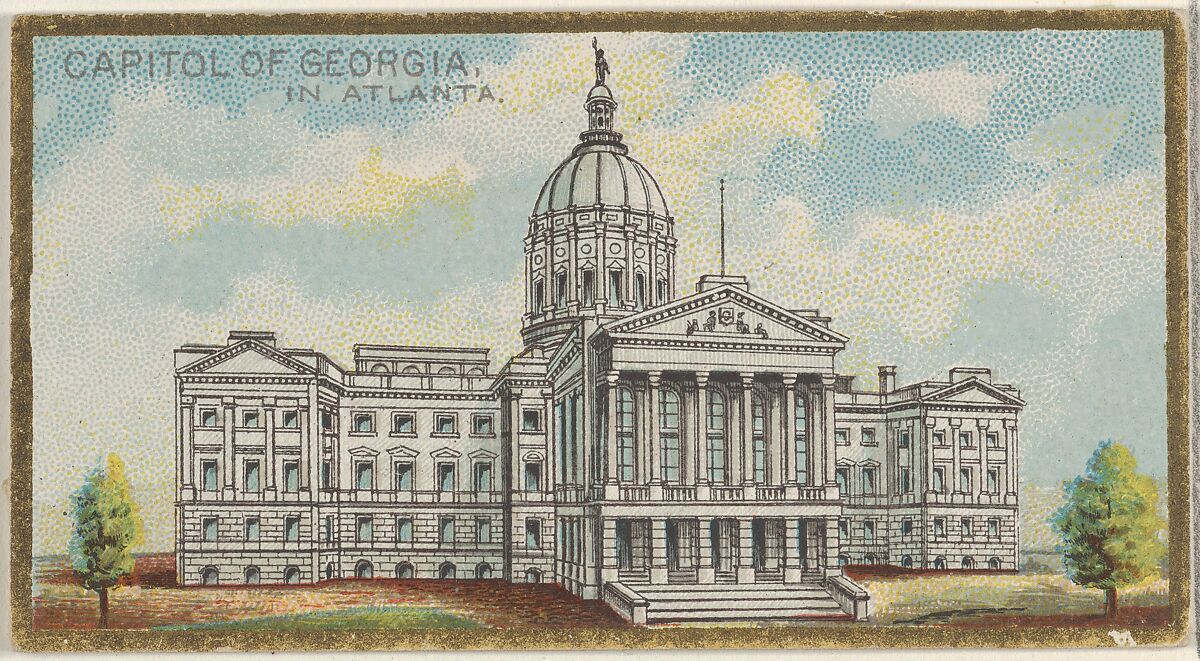 Capitol of Georgia in Atlanta, from the General Government and State Capitol Buildings series (N14) for Allen & Ginter Cigarettes Brands, Issued by Allen &amp; Ginter (American, Richmond, Virginia), Commercial color lithograph 