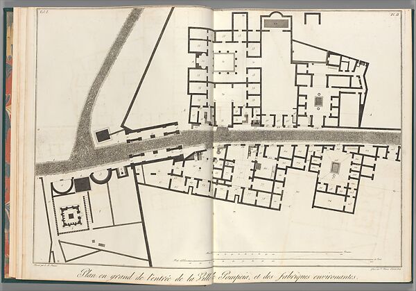 Large plan of the entrance of the town of Pompeii, and its surrounding buildings, from 