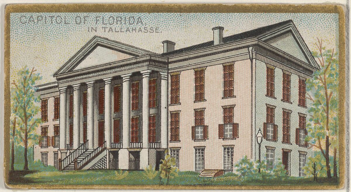 Capitol of Florida in Tallahasse, from the General Government and State Capitol Buildings series (N14) for Allen & Ginter Cigarettes Brands, Issued by Allen &amp; Ginter (American, Richmond, Virginia), Commercial color lithograph 