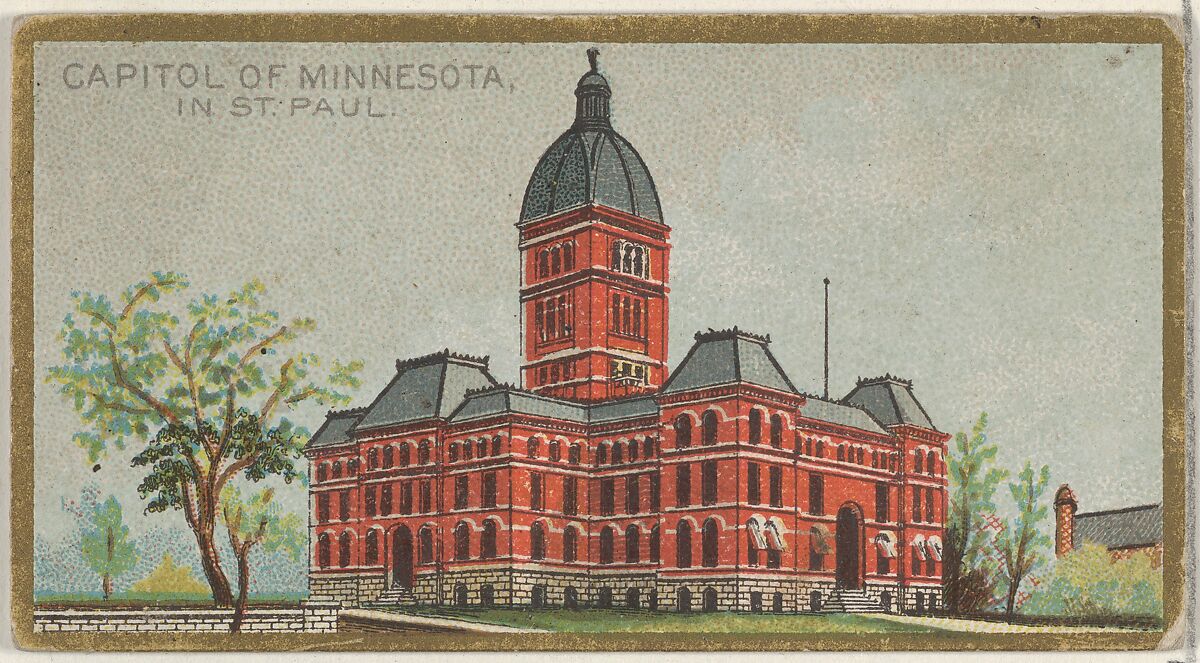 Capitol of Minnesota in St. Paul, from the General Government and State Capitol Buildings series (N14) for Allen & Ginter Cigarettes Brands, Issued by Allen &amp; Ginter (American, Richmond, Virginia), Commercial color lithograph 