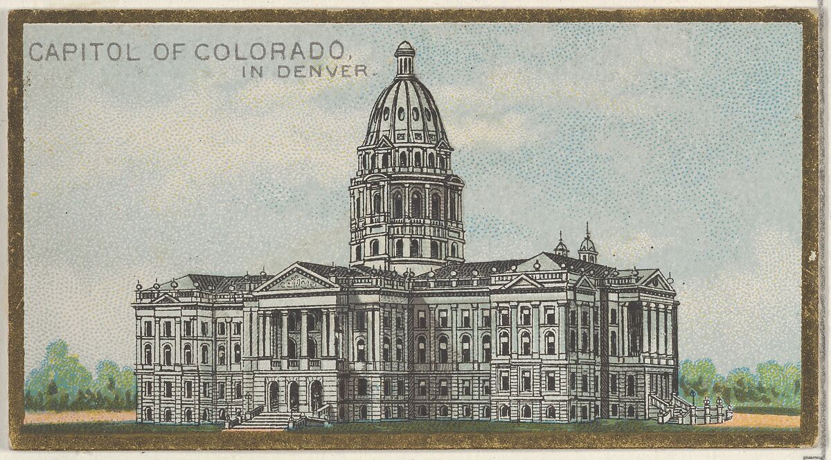 Capitol of Colorado in Denver, from the General Government and State Capitol Buildings series (N14) for Allen & Ginter Cigarettes Brands, Issued by Allen &amp; Ginter (American, Richmond, Virginia), Commercial color lithograph 