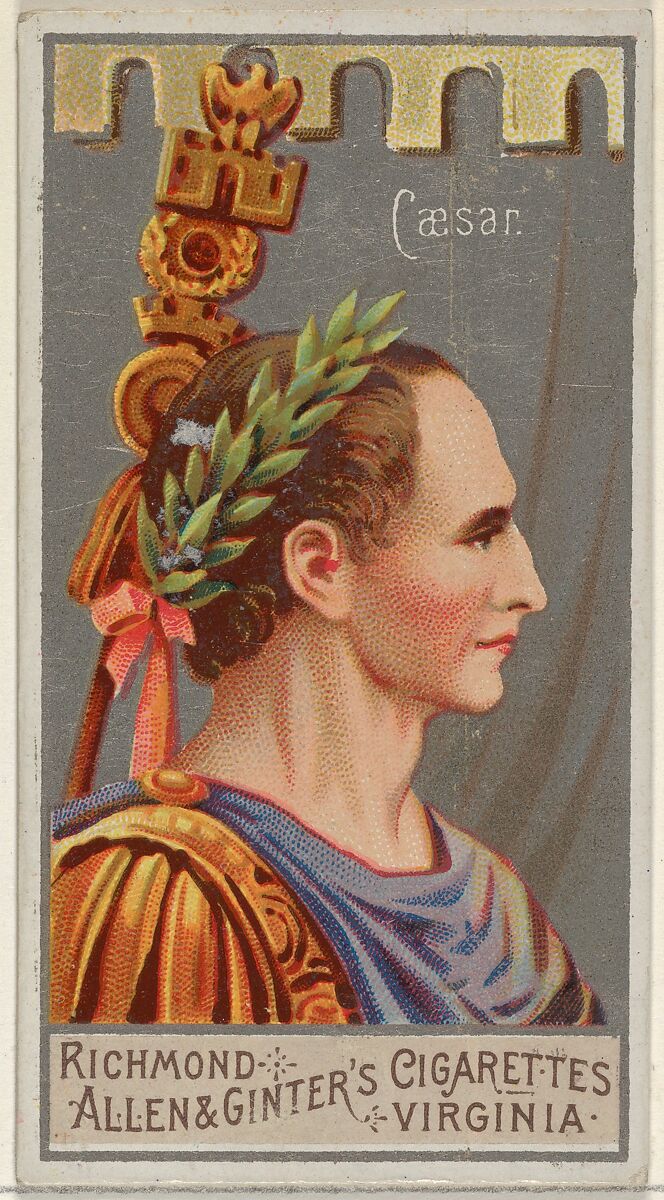 Gaius Julius Cæsar, from the Great Generals series (N15) for Allen & Ginter Cigarettes Brands, Allen &amp; Ginter (American, Richmond, Virginia), Commercial color lithograph 