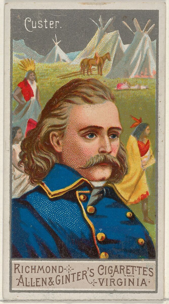 George Armstrong Custer, from the Great Generals series (N15) for Allen & Ginter Cigarettes Brands, Allen &amp; Ginter (American, Richmond, Virginia), Commercial color lithograph 