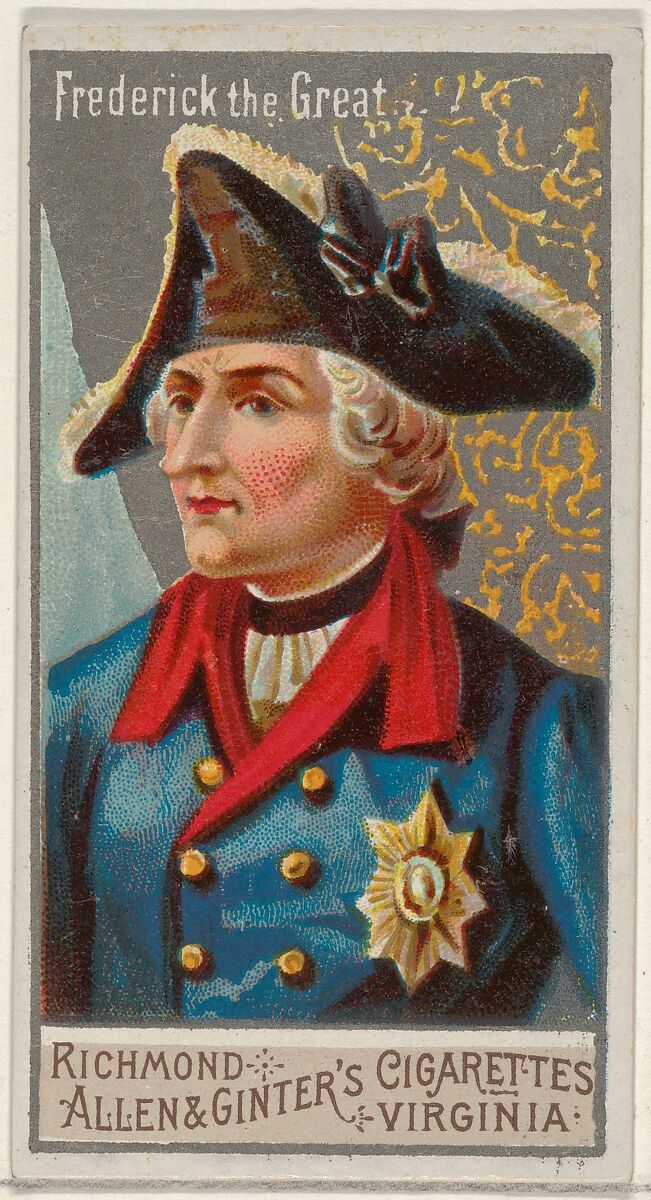 Frederick the Great, from the Great Generals series (N15) for Allen & Ginter Cigarettes Brands, Allen &amp; Ginter (American, Richmond, Virginia), Commercial color lithograph 