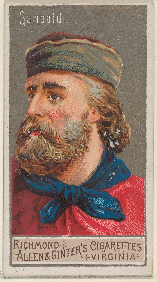 Giuseppe Garibaldi, from the Great Generals series (N15) for Allen & Ginter Cigarettes Brands, Allen &amp; Ginter (American, Richmond, Virginia), Commercial color lithograph 