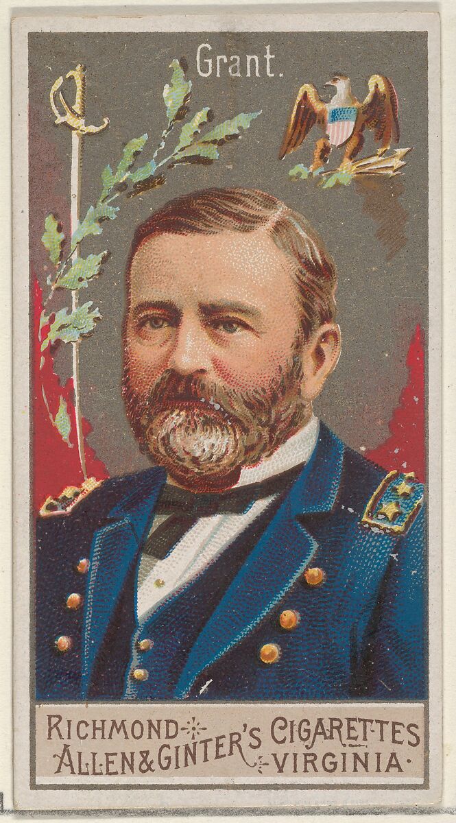 Ulysses S. Grant, from the Great Generals series (N15) for Allen & Ginter Cigarettes Brands, Allen &amp; Ginter (American, Richmond, Virginia), Commercial color lithograph 