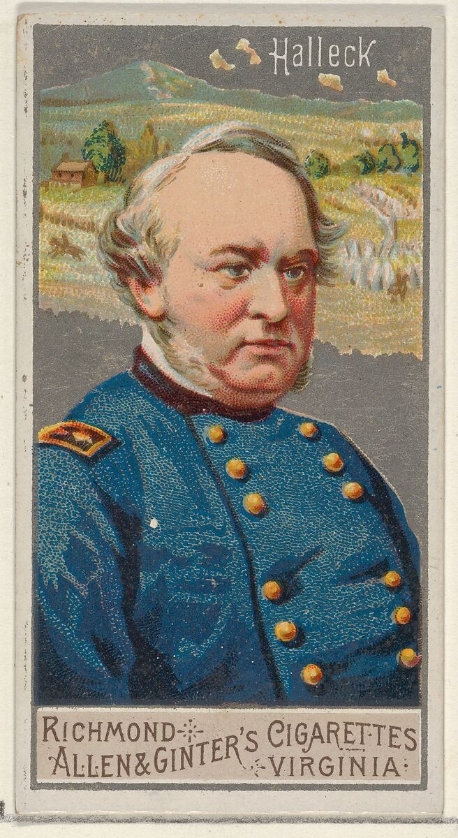 Henry Wager Halleck, from the Great Generals series (N15) for Allen & Ginter Cigarettes Brands, Allen &amp; Ginter (American, Richmond, Virginia), Commercial color lithograph 