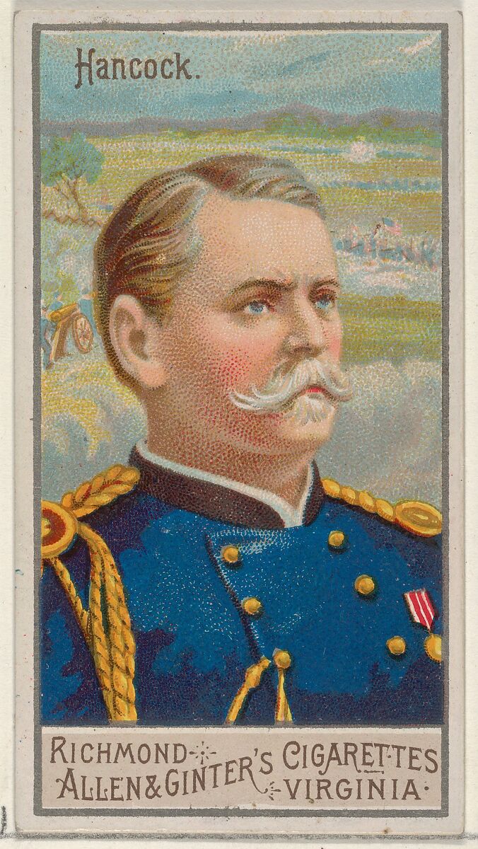 Winfield Scott Hancock, from the Great Generals series (N15) for Allen & Ginter Cigarettes Brands, Allen &amp; Ginter (American, Richmond, Virginia), Commercial color lithograph 