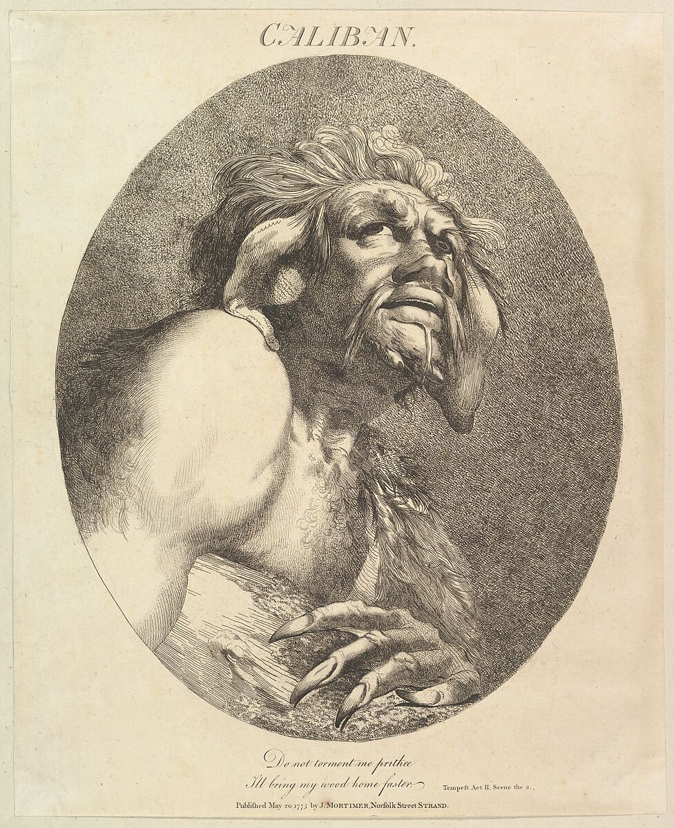 Caliban, from "Twelve Characters from Shakespeare", Etched and published by John Hamilton Mortimer (British, Eastbourne 1740–1779 London), Etching 