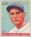 Luke Sewell, Washington Senators, from the Goudey Gum Company's Big League Chewing Gum series (R319), Goudey Gum Company  American, Commercial lithograph