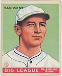 Sam West, St. Louis Browns, from the Goudey Gum Company's Big League Chewing Gum series (R319), Goudey Gum Company  American, Commercial lithograph