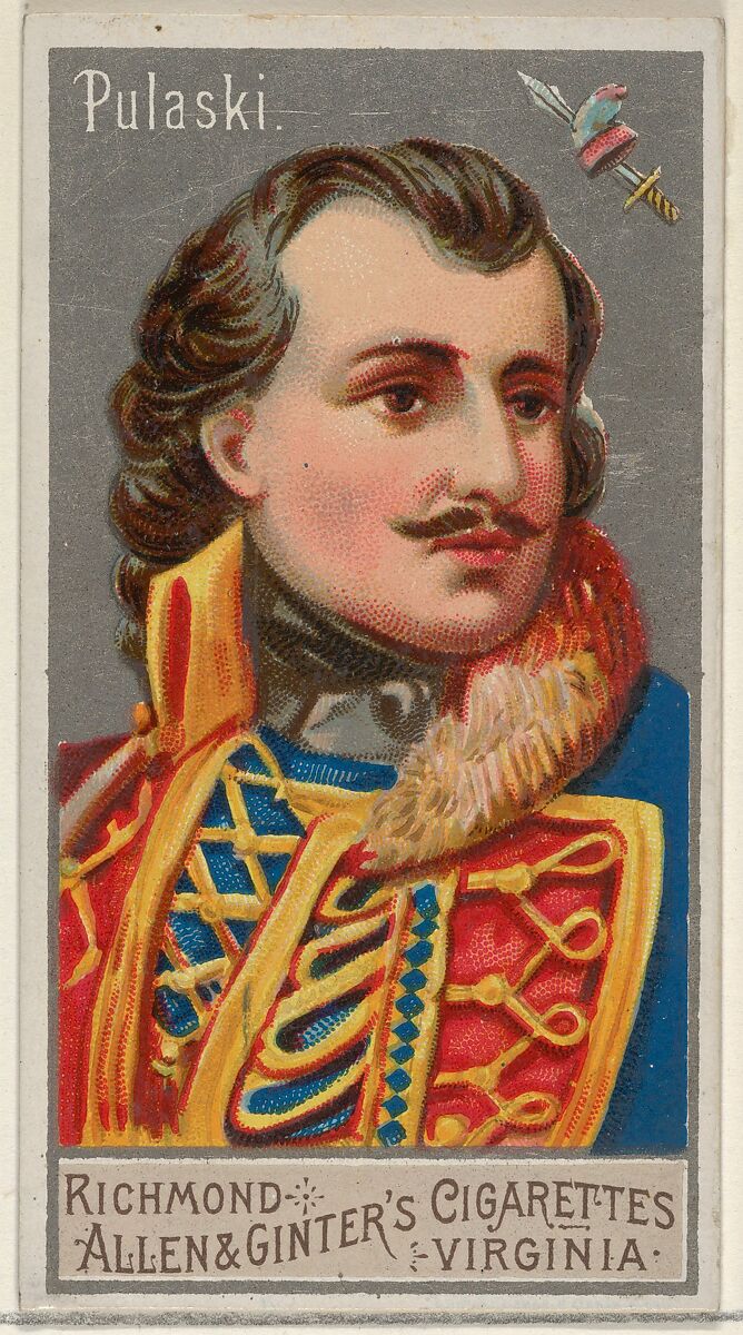 Casimir Pulaski, from the Great Generals series (N15) for Allen & Ginter Cigarettes Brands, Allen &amp; Ginter (American, Richmond, Virginia), Commercial color lithograph 