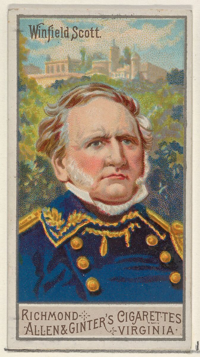 Winfield Scott, from the Great Generals series (N15) for Allen & Ginter Cigarettes Brands, Allen &amp; Ginter (American, Richmond, Virginia), Commercial color lithograph 