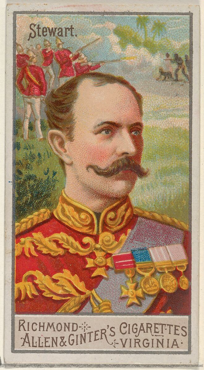 Stewart, from the Great Generals series (N15) for Allen & Ginter Cigarettes Brands, Allen &amp; Ginter (American, Richmond, Virginia), Commercial color lithograph 