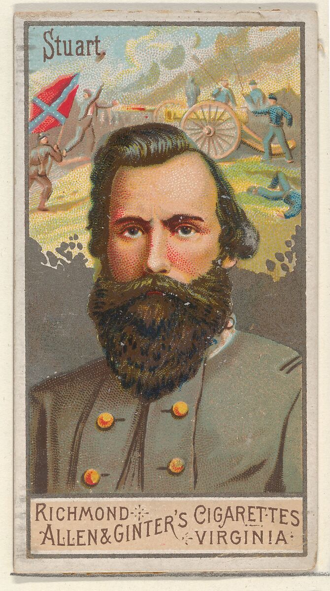 James Ewell Brown "Jeb" Stuart, from the Great Generals series (N15) for Allen & Ginter Cigarettes Brands, Allen &amp; Ginter (American, Richmond, Virginia), Commercial color lithograph 