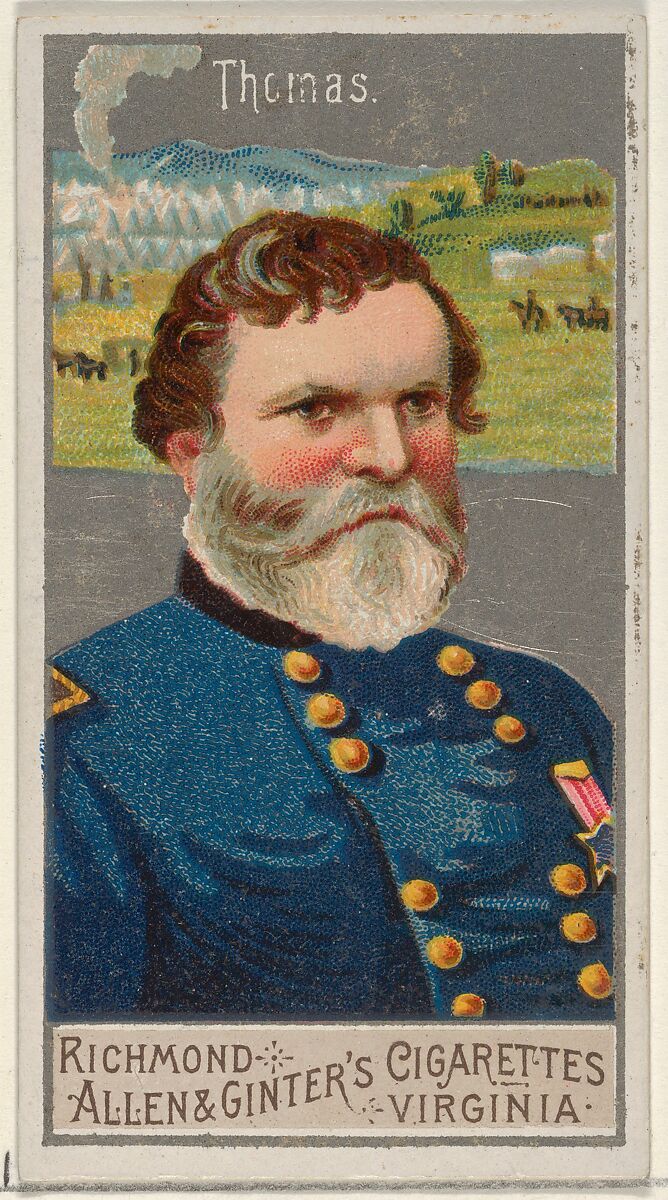 George Henry Thomas, from the Great Generals series (N15) for Allen & Ginter Cigarettes Brands, Allen &amp; Ginter (American, Richmond, Virginia), Commercial color lithograph 