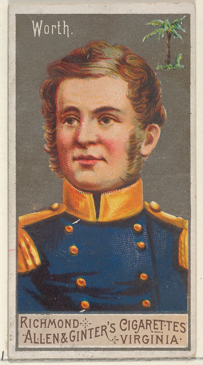 William Jenkins Worth, from the Great Generals series (N15) for Allen & Ginter Cigarettes Brands, Allen &amp; Ginter (American, Richmond, Virginia), Commercial color lithograph 
