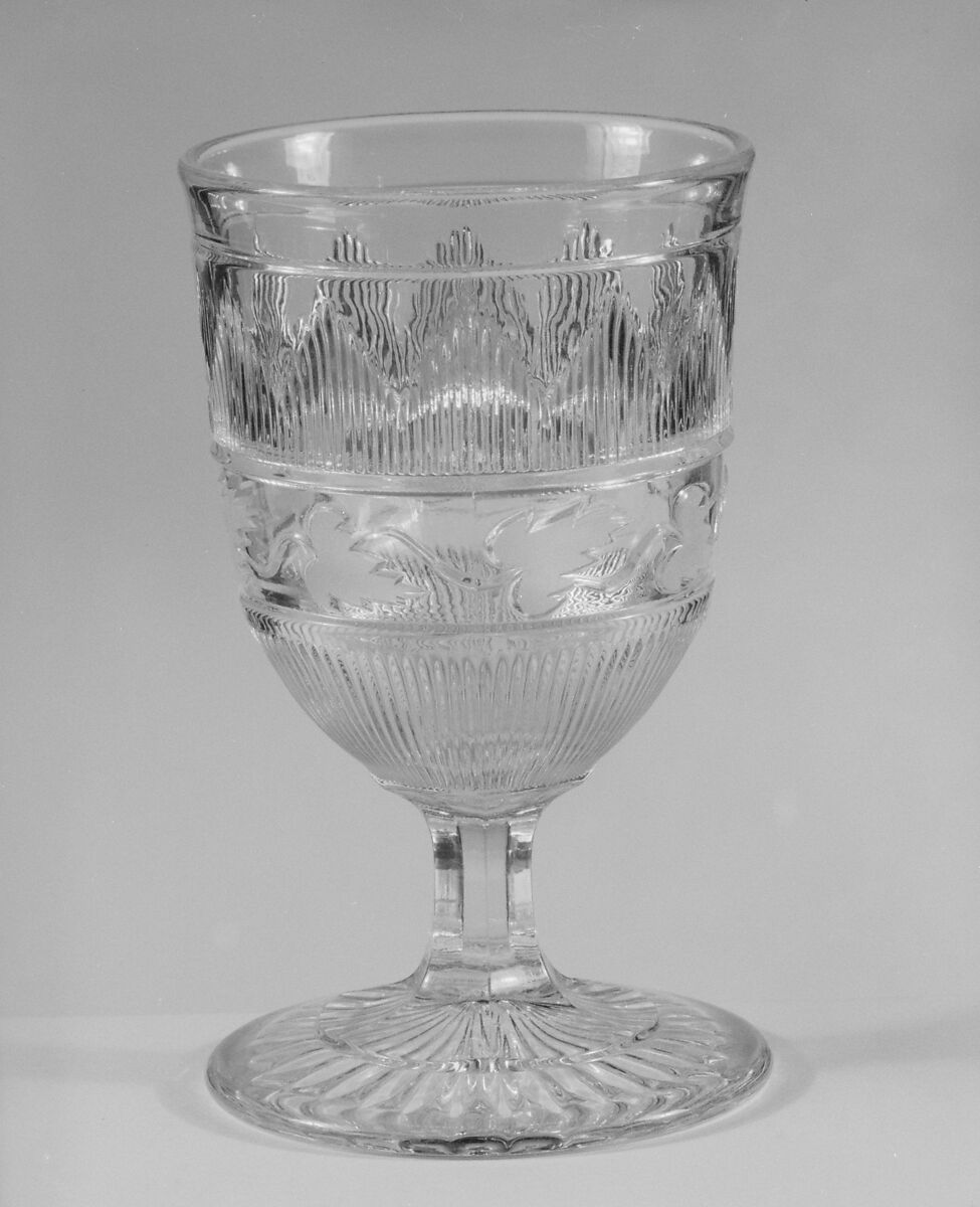 Goblet, Pressed glass, American 