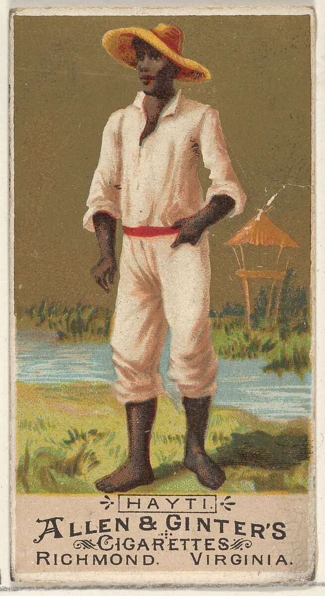 Haiti, from the Natives in Costume series (N16) for Allen & Ginter Cigarettes Brands, Allen &amp; Ginter (American, Richmond, Virginia), Commercial color lithograph 