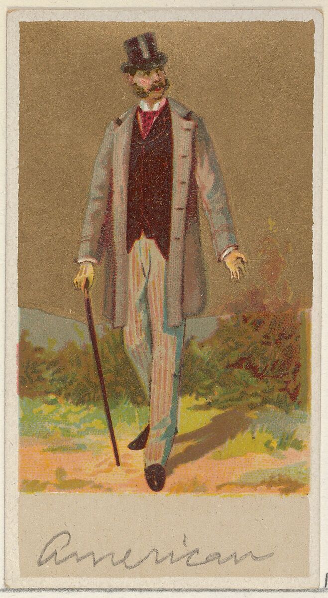 American, from the Natives in Costume series (N16), Teofani Issue, for Allen & Ginter Cigarettes Brands, Plates used from original issue by Allen &amp; Ginter (American, Richmond, Virginia), Commercial color lithograph 