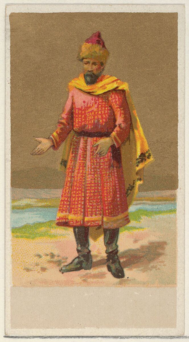 Circassia, from the Natives in Costume series (N16), Teofani Issue, for Allen & Ginter Cigarettes Brands, Plates used from original issue by Allen &amp; Ginter (American, Richmond, Virginia), Commercial color lithograph 