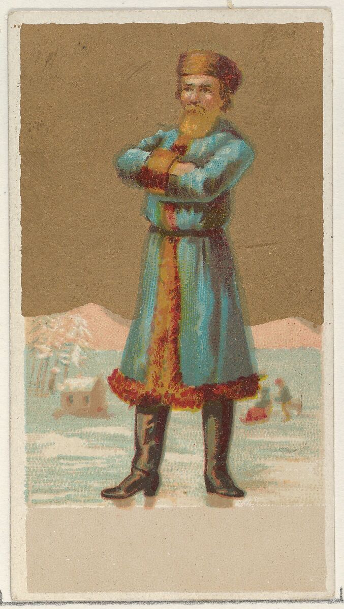 Russia, from the Natives in Costume series (N16), Teofani Issue, for Allen & Ginter Cigarettes Brands, Plates used from original issue by Allen &amp; Ginter (American, Richmond, Virginia), Commercial color lithograph 