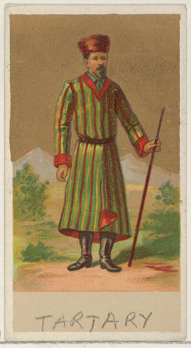 Tartary, from the Natives in Costume series (N16), Teofani Issue, for Allen & Ginter Cigarettes Brands, Plates used from original issue by Allen &amp; Ginter (American, Richmond, Virginia), Commercial color lithograph 