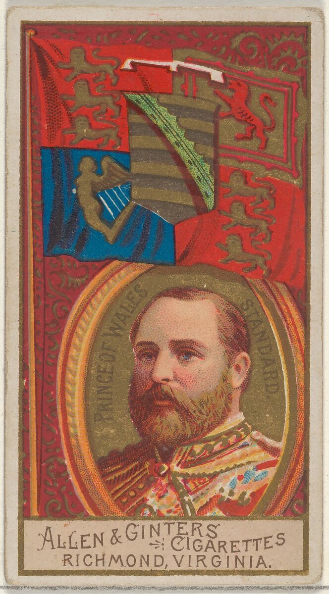 Prince of Wales Standard, from the Naval Flags series (N17) for Allen & Ginter Cigarettes Brands, Allen &amp; Ginter (American, Richmond, Virginia), Commercial color lithograph 