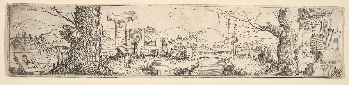 Landscape, Augustin Hirschvogel (German, Nuremberg 1503–1553 Vienna), Etching 