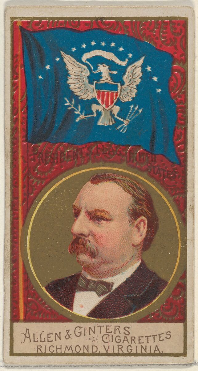 President's Flag, United States, from the Naval Flags series (N17) for Allen & Ginter Cigarettes Brands, Allen &amp; Ginter (American, Richmond, Virginia), Commercial color lithograph 