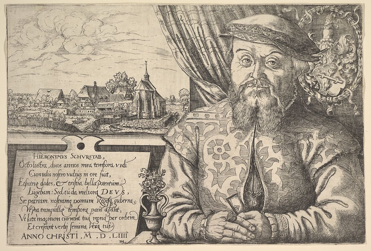 Portrait of Hieronymus Schurstab, Hanns Lautensack (German, Bamberg (?) ca. 1520–1564/66 Vienna), Etching 