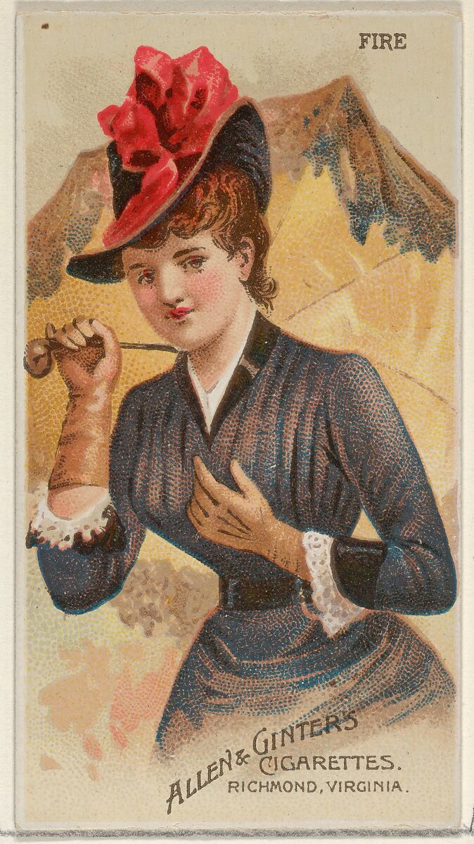 Fire, from the Parasol Drills series (N18) for Allen & Ginter Cigarettes Brands, Allen &amp; Ginter (American, Richmond, Virginia), Commercial color lithograph 