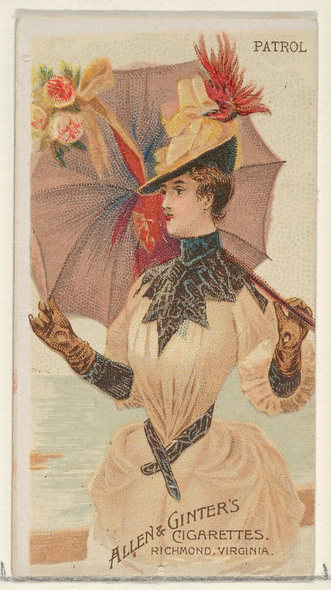 Patrol, from the Parasol Drills series (N18) for Allen & Ginter Cigarettes Brands, Allen &amp; Ginter (American, Richmond, Virginia), Commercial color lithograph 