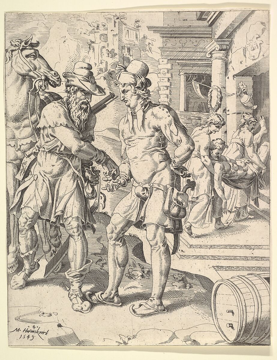 The Parable of the Good Samaritan, After Maarten van Heemskerck (Netherlandish, Heemskerck 1498–1574 Haarlem), Etching 