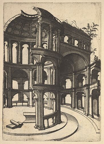 Ruin of a round Temple [Templum Idor Egito], from the series 'Ruinarum variarum fabricarum delineationes pictoribus caeterisque id genus artificibus multum utiles'