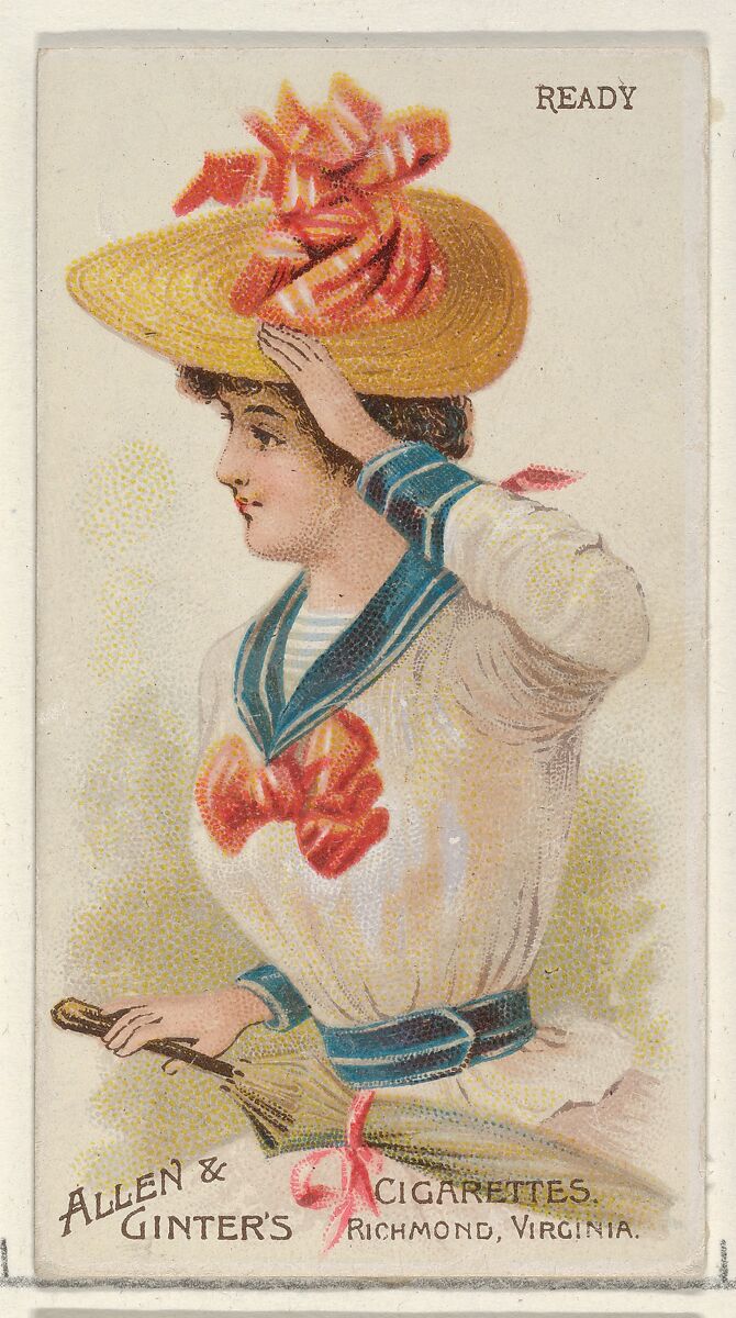Ready, from the Parasol Drills series (N18) for Allen & Ginter Cigarettes Brands, Allen &amp; Ginter (American, Richmond, Virginia), Commercial color lithograph 
