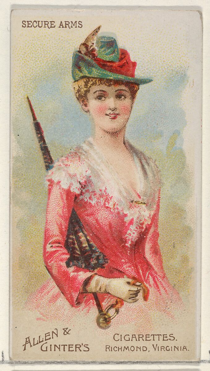 Secure Arms, from the Parasol Drills series (N18) for Allen & Ginter Cigarettes Brands, Allen &amp; Ginter (American, Richmond, Virginia), Commercial color lithograph 