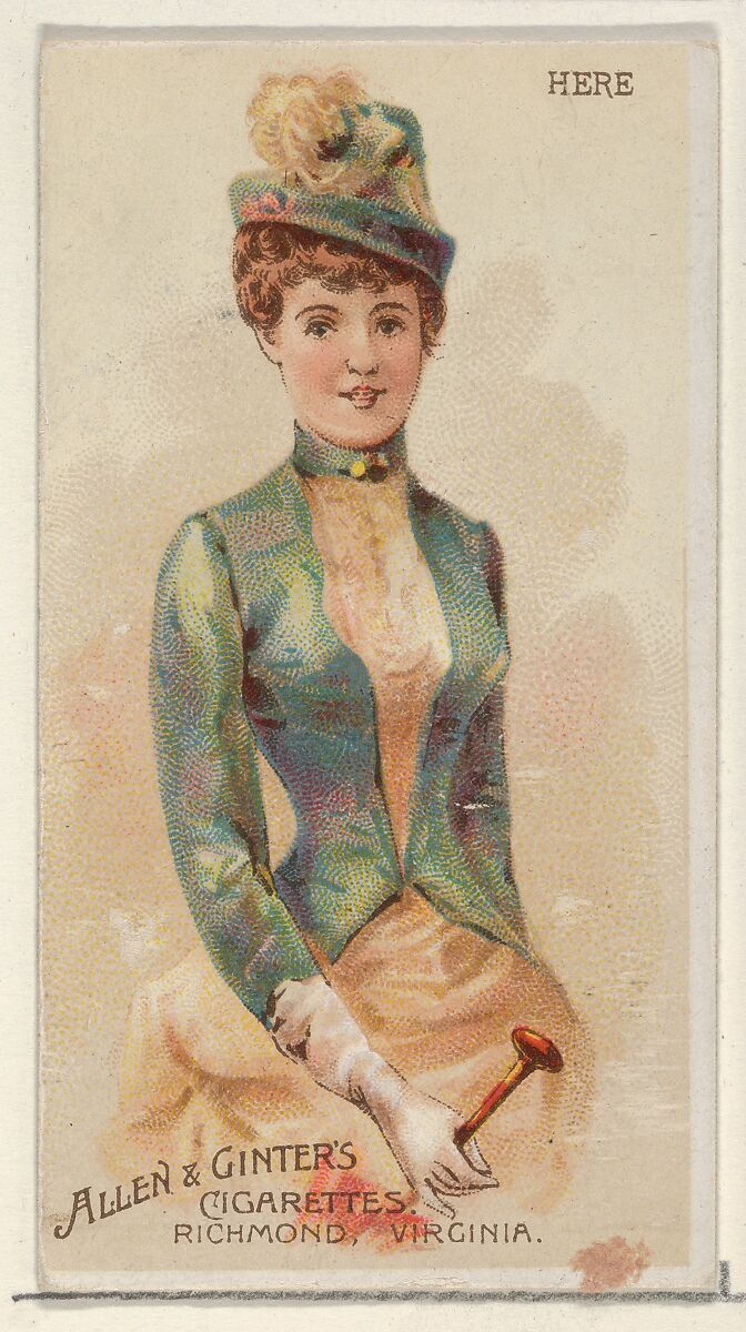 Here, from the Parasol Drills series (N18) for Allen & Ginter Cigarettes Brands, Allen &amp; Ginter (American, Richmond, Virginia), Commercial color lithograph 