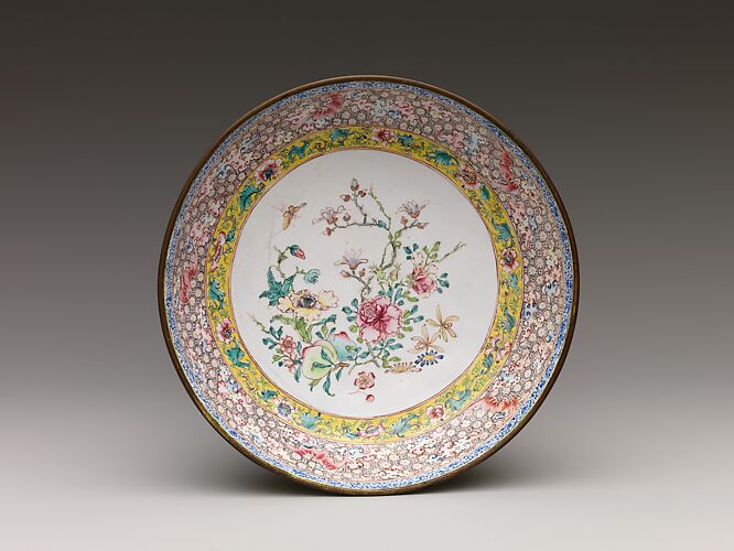 Dish with Flowers and Butterfly