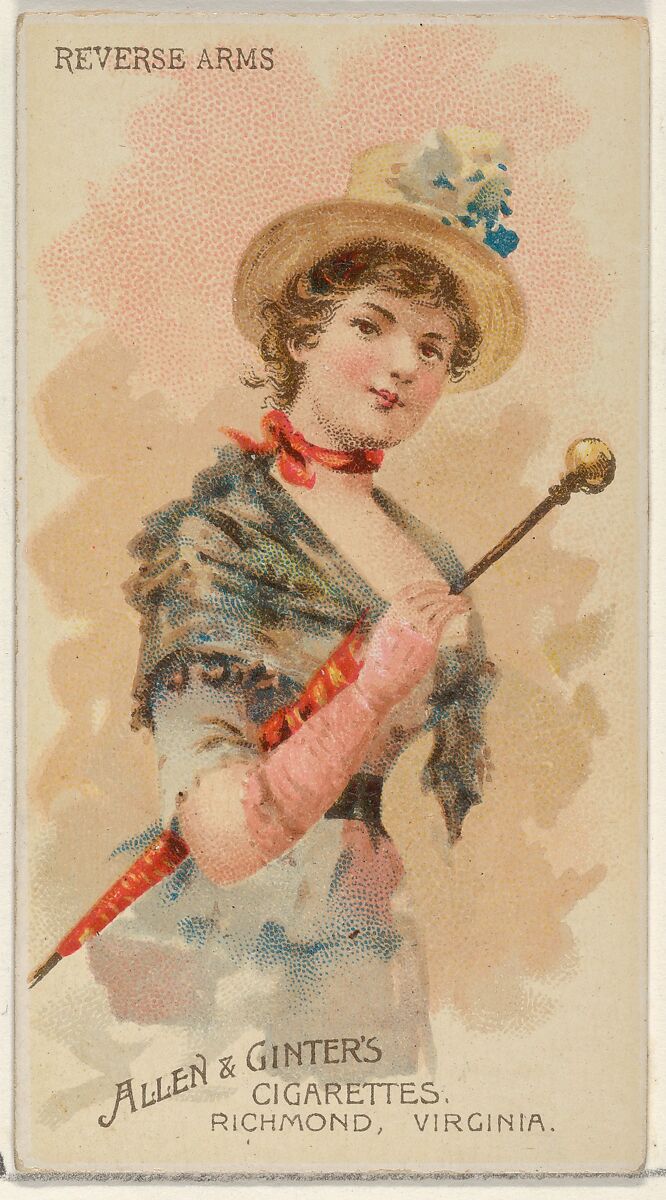Reverse Arms, from the Parasol Drills series (N18) for Allen & Ginter Cigarettes Brands, Allen &amp; Ginter (American, Richmond, Virginia), Commercial color lithograph 