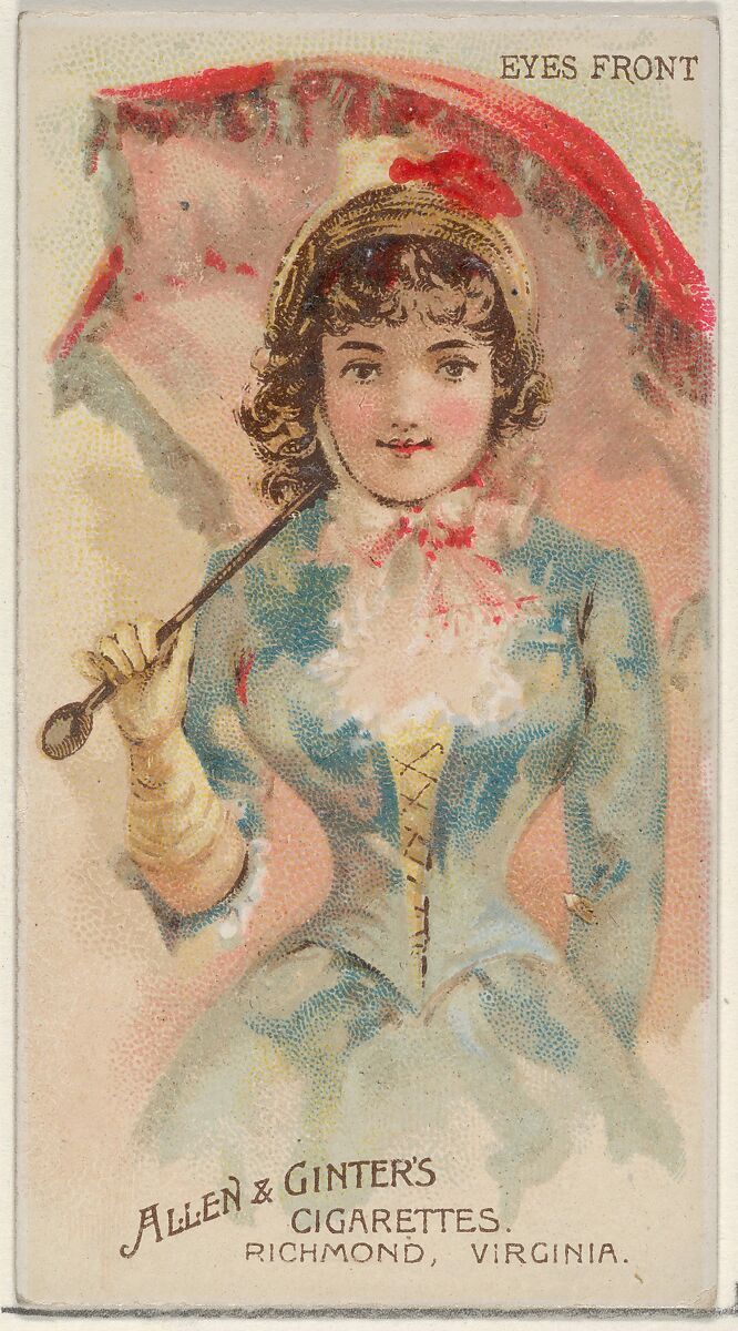 Eyes Front, from the Parasol Drills series (N18) for Allen & Ginter Cigarettes Brands, Allen &amp; Ginter (American, Richmond, Virginia), Commercial color lithograph 